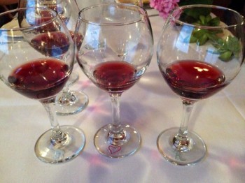 The flight of 3 2007 pinot noirs. 