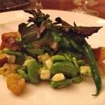 Fava bean salad with pecorino